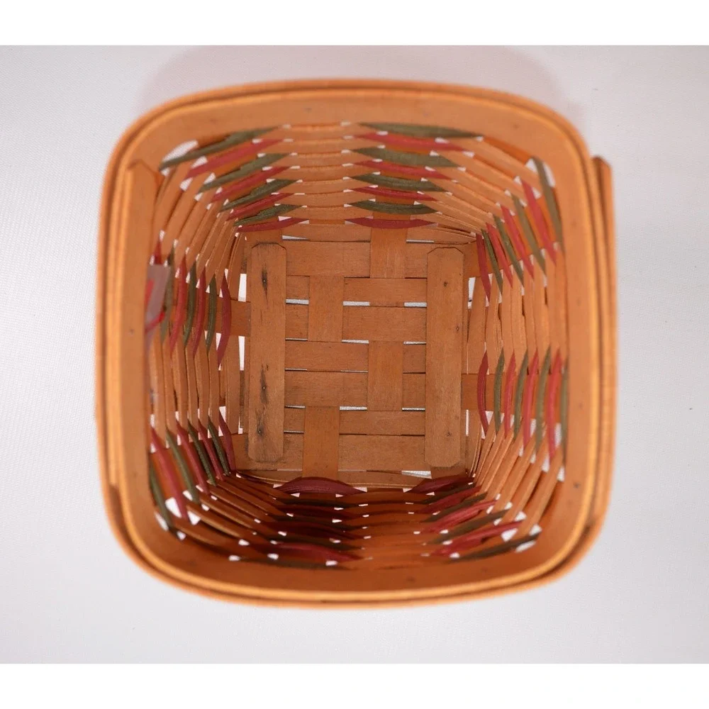 Vintage 1999 Longaberger Happy Holidays Basket Red &‎ Green Accents